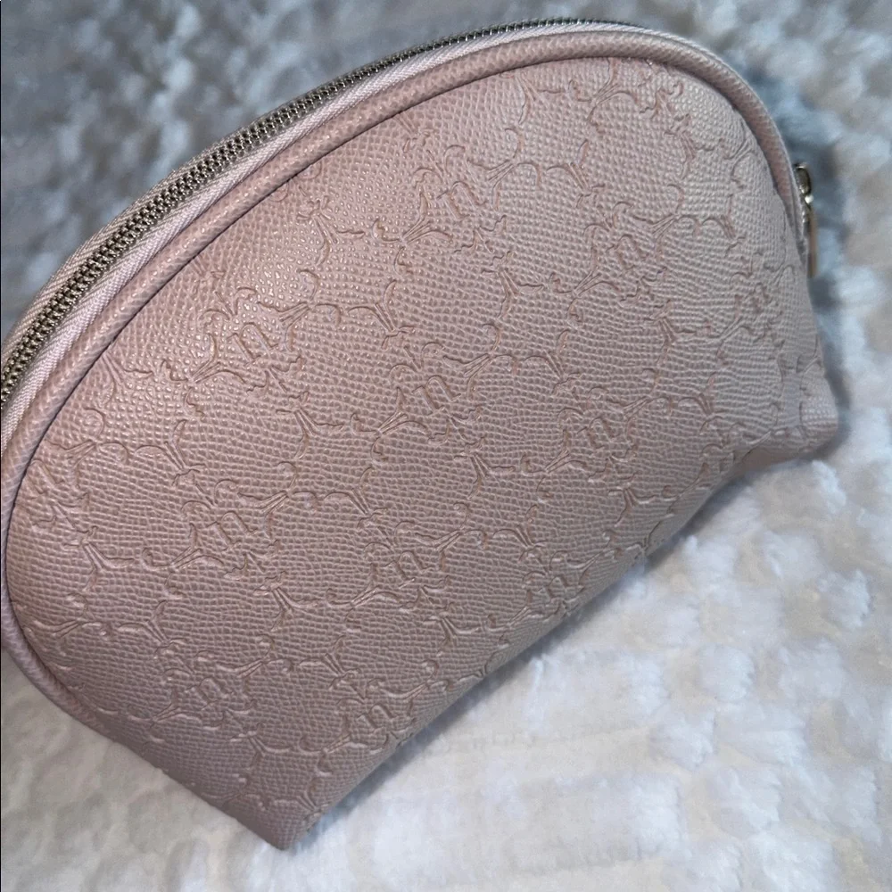 🆕 NANETTE LEPORE Pink Cosmetic Bag Logo Clutch Makeup Pouch Travel Case